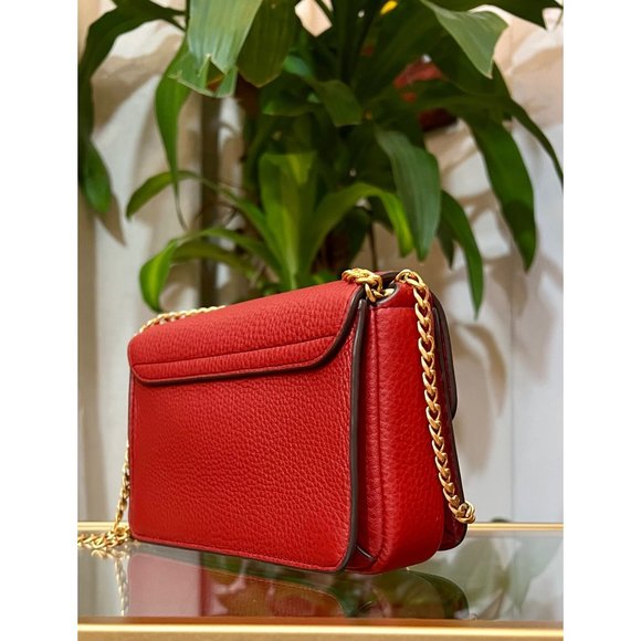 ♦️♦️  TORY BURCH AUTHENTIC RED LEATHER CHELSEA HANDBAG ♦️♦️ - Picture 7 of 14